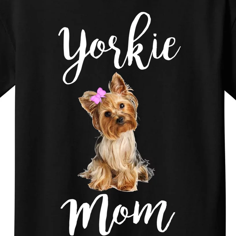 Cute Yorkie Mom Dog Apparel Gift Kids T-Shirt