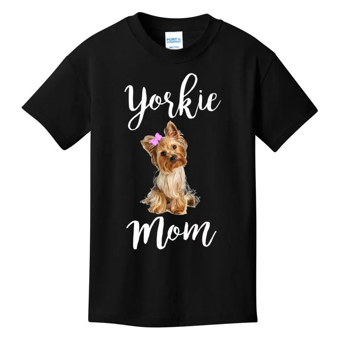 Cute Yorkie Mom Dog Apparel Gift Kids T-Shirt