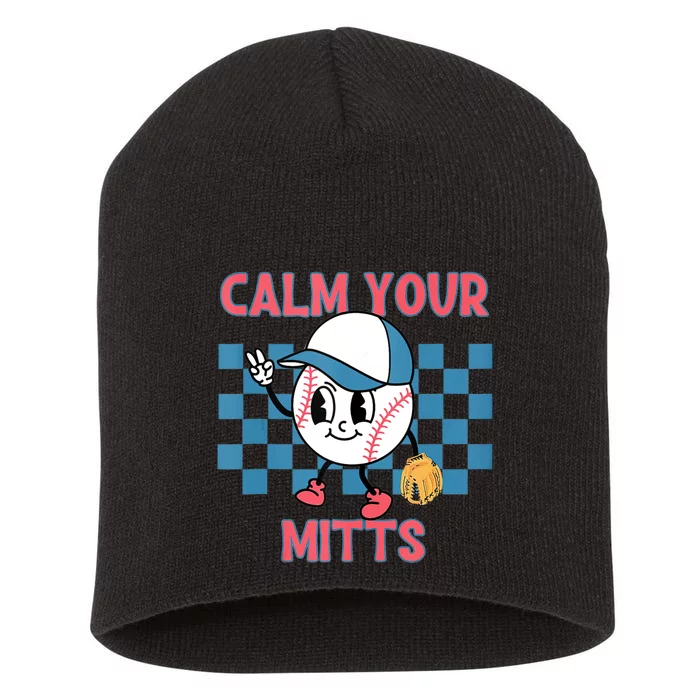 Calm Your Mitts Baseball Player Short Acrylic Beanie