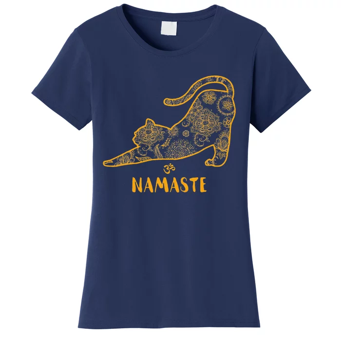 Cat Yoga Namaste OM Funny Yoga Gift Women's T-Shirt