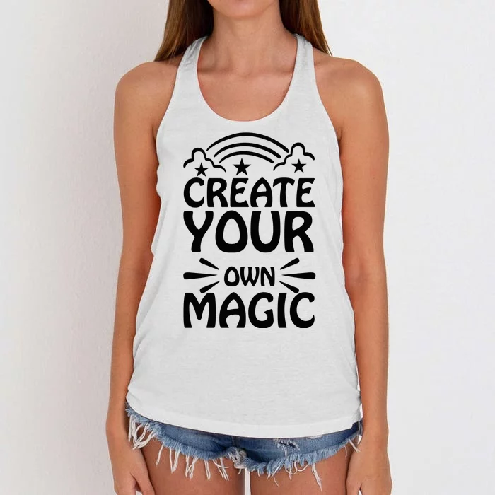 CREATE YOUR OWN MAGIC Women's Knotted Racerback Tank