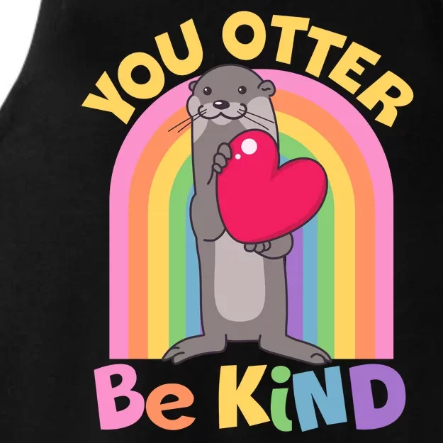 Cute You Otter Be Kind Ladies Tri-Blend Wicking Tank