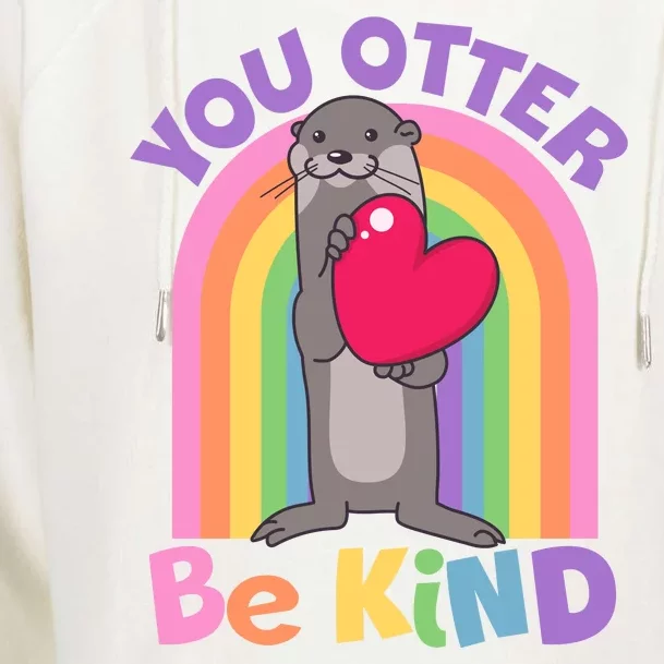 Cute You Otter Be Kind Womens Funnel Neck Pullover Hood