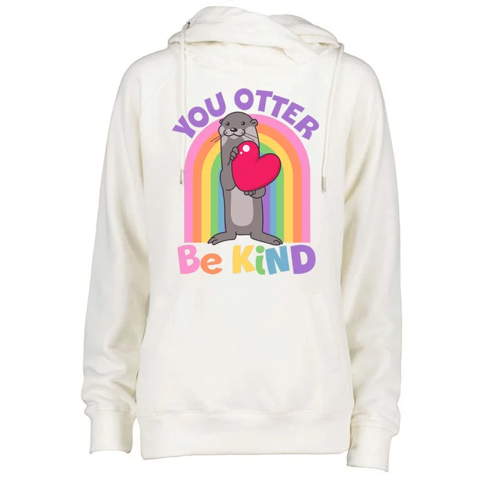 Cute You Otter Be Kind Womens Funnel Neck Pullover Hood