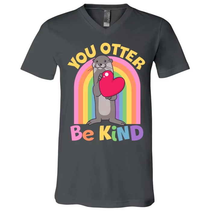 Cute You Otter Be Kind V-Neck T-Shirt