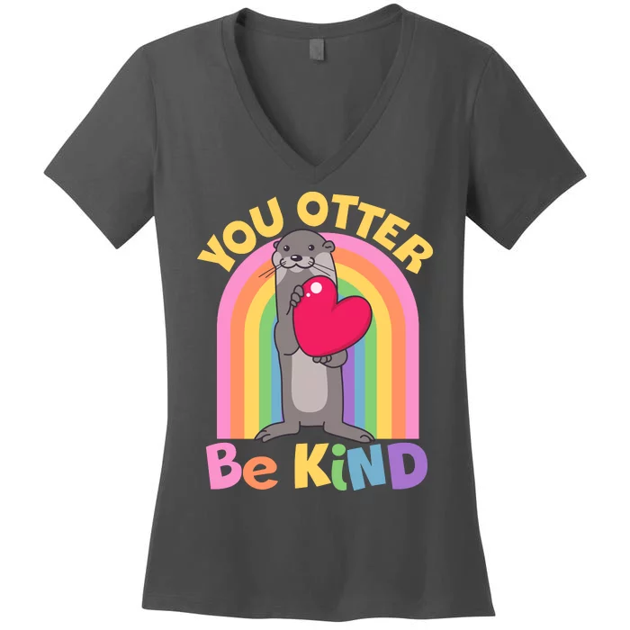 Cute You Otter Be Kind Women's V-Neck T-Shirt