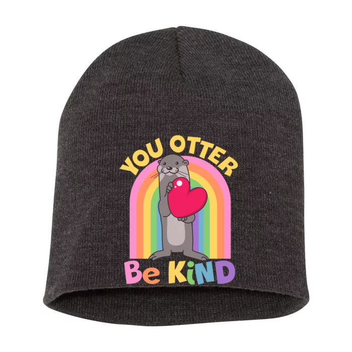 Cute You Otter Be Kind Short Acrylic Beanie