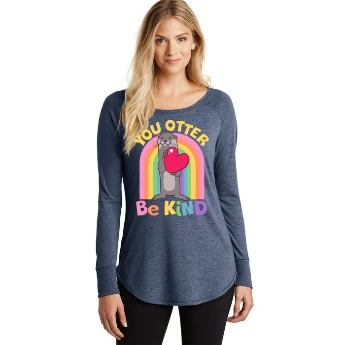 Cute You Otter Be Kind Women's Perfect Tri Tunic Long Sleeve Shirt