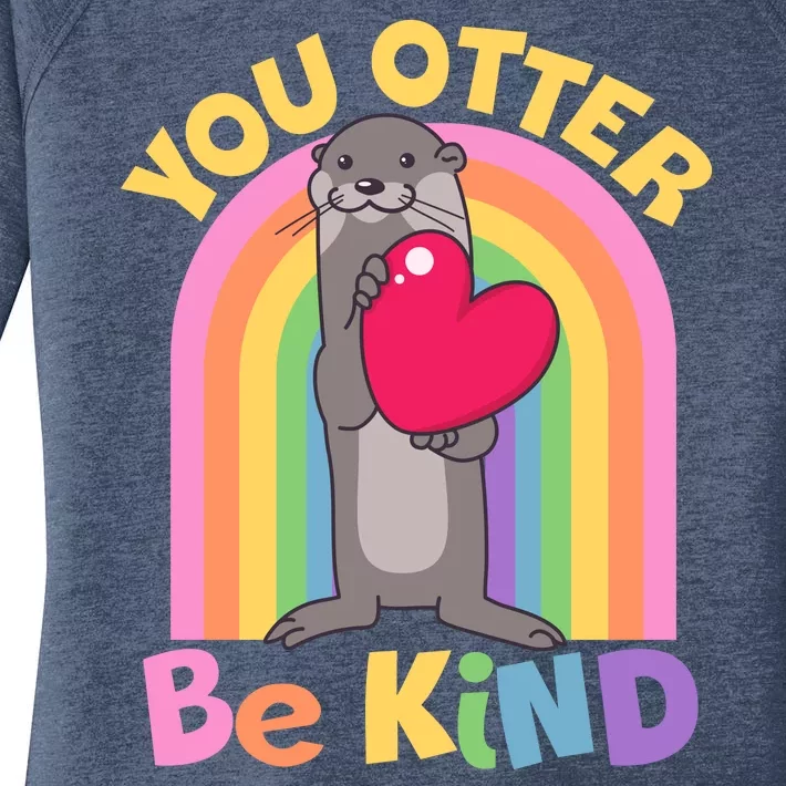 Cute You Otter Be Kind Women's Perfect Tri Tunic Long Sleeve Shirt