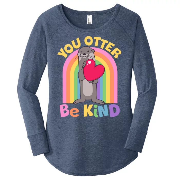 Cute You Otter Be Kind Women's Perfect Tri Tunic Long Sleeve Shirt