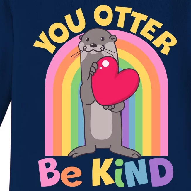 Cute You Otter Be Kind Baby Long Sleeve Bodysuit