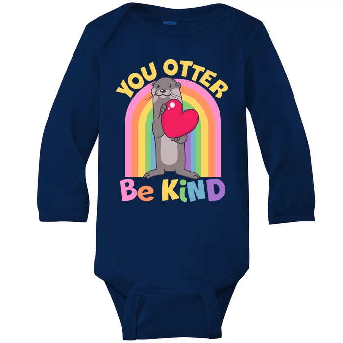 Cute You Otter Be Kind Baby Long Sleeve Bodysuit