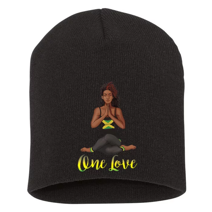 Cute Yoga One Love for yoga lovers Short Acrylic Beanie