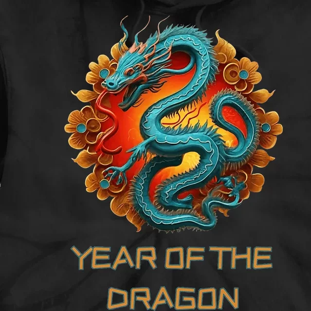 Chinese Year Of The Dragon 2024 Lunar New Year Tie Dye Hoodie