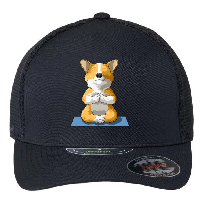 Corgi Yoga Pose Dog Pembroke Welsh Corgi Lovers Owners Gift Funny Gift Flexfit Unipanel Trucker Cap