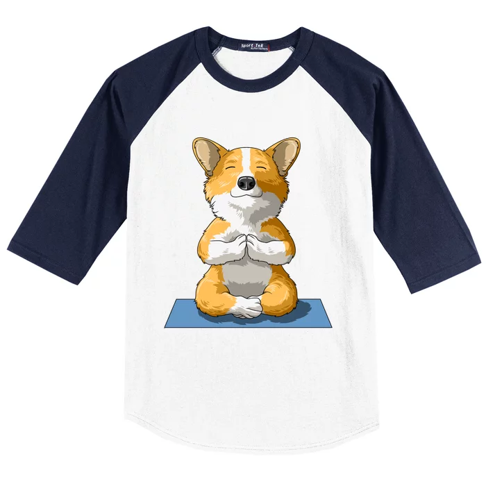 Corgi Yoga Pose Dog Pembroke Welsh Corgi Lovers Owners Gift Funny Gift Baseball Sleeve Shirt