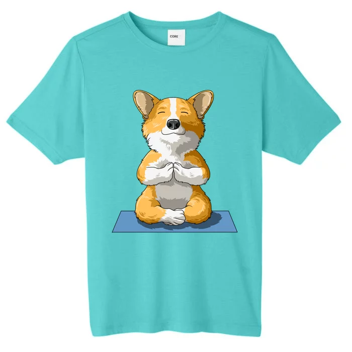 Corgi Yoga Pose Dog Pembroke Welsh Corgi Lovers Owners Gift Funny Gift ChromaSoft Performance T-Shirt