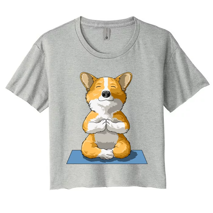 Corgi Yoga Pose Dog Pembroke Welsh Corgi Lovers Owners Gift Funny Gift Women's Crop Top Tee