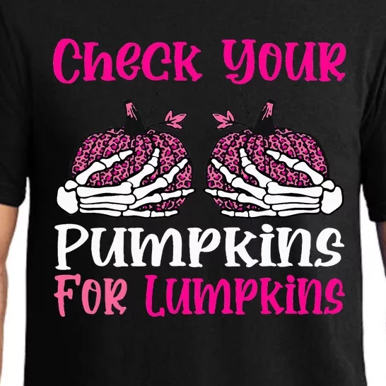 Check Your Pumpkins Breast Cancer Awareness Halloween Pajama Set