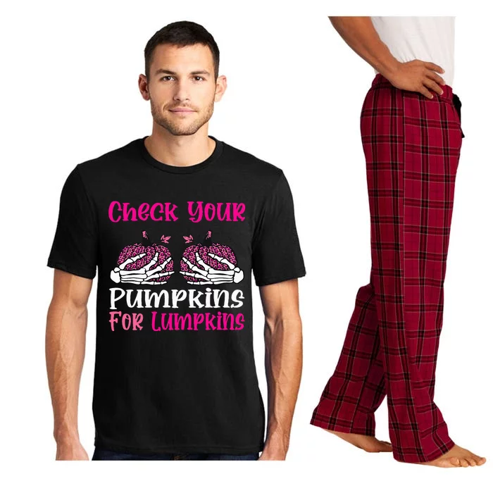 Check Your Pumpkins Breast Cancer Awareness Halloween Pajama Set