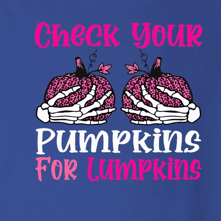 Check Your Pumpkins Breast Cancer Awareness Halloween Toddler Long Sleeve Shirt