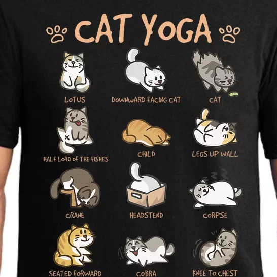 Cat Yoga Poses Cats Practicing Mindfulness Meditation Kitten Pajama Set