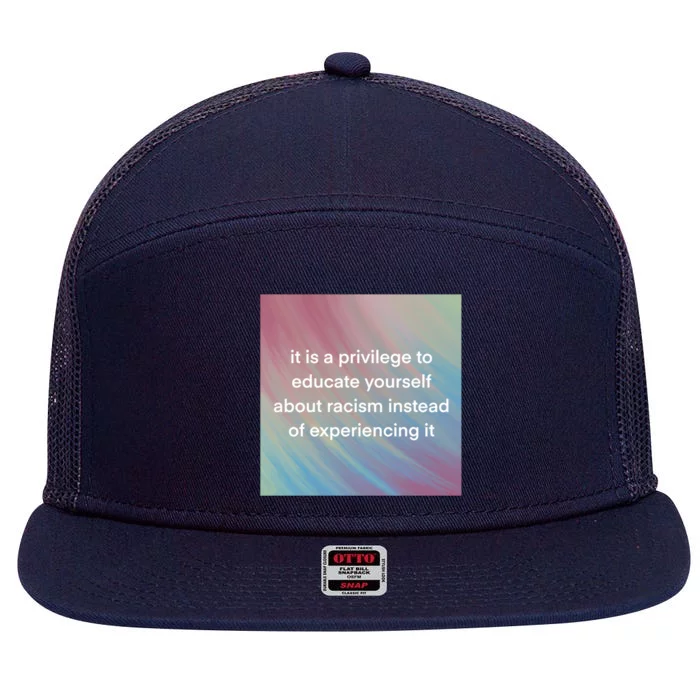 Check Your Privilege 7 Panel Mesh Trucker Snapback Hat