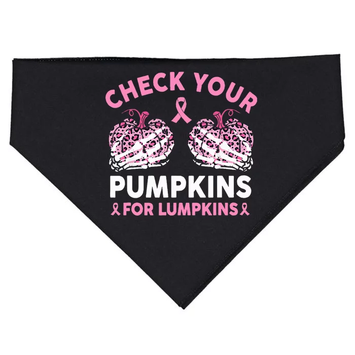 Check Your Pumpkins Breast Cancer Awareness Halloween USA-Made Doggie Bandana