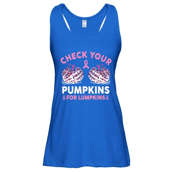 Check Your Pumpkins Breast Cancer Awareness Halloween Ladies Essential Flowy Tank