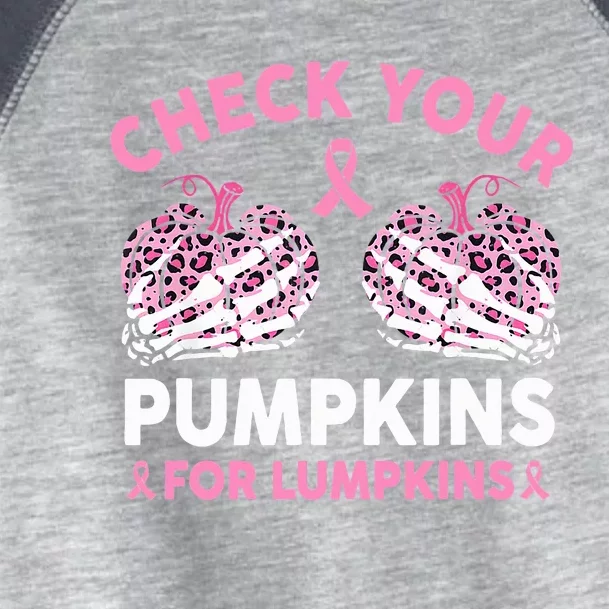 Check Your Pumpkins Breast Cancer Awareness Halloween Toddler Fine Jersey T-Shirt