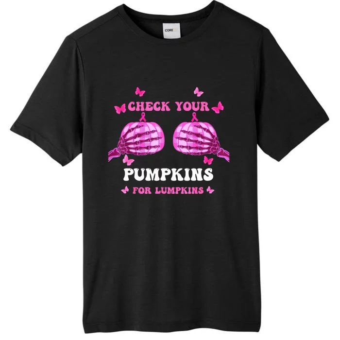 Check Your Pumpkins Breast Cancer Awareness Halloween ChromaSoft Performance T-Shirt