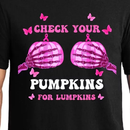 Check Your Pumpkins Breast Cancer Awareness Halloween Pajama Set