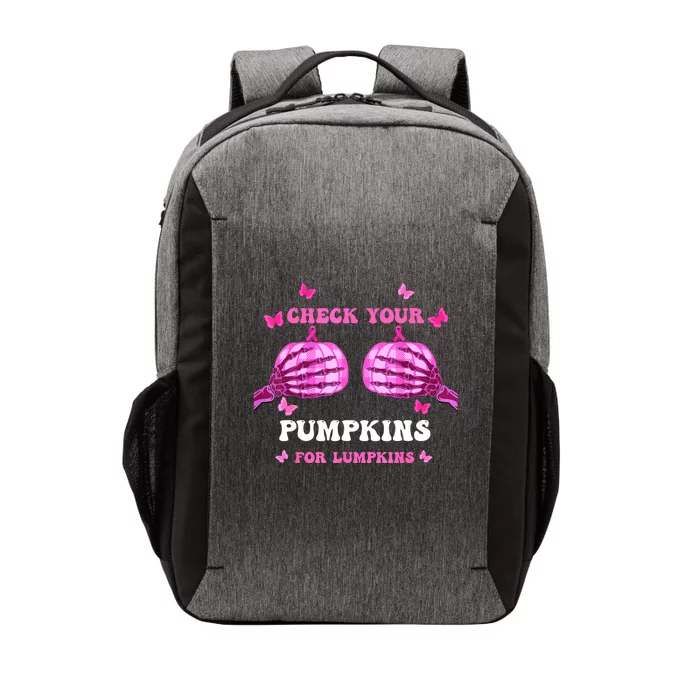 Check Your Pumpkins Breast Cancer Awareness Halloween Vector Backpack