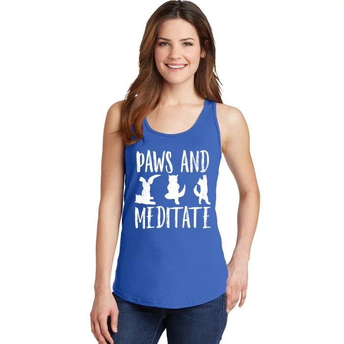 Cat Yoga Proud Paws And Meditate Cute Kitten Lover Gift Ladies Essential Tank