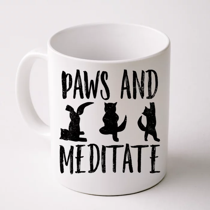 Cat Yoga Proud Paws And Meditate Cute Kitten Lover Gift Front & Back Coffee Mug