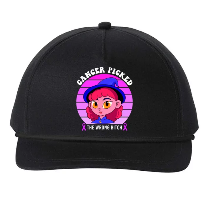 Cancer You Picked The Wrong Bitch Witch Halloween Costume Snapback Five-Panel Rope Hat