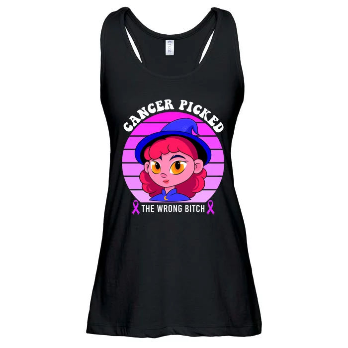 Cancer You Picked The Wrong Bitch Witch Halloween Costume Ladies Essential Flowy Tank