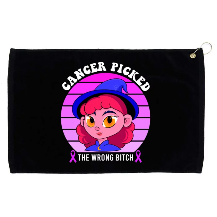 Cancer You Picked The Wrong Bitch Witch Halloween Costume Grommeted Golf Towel