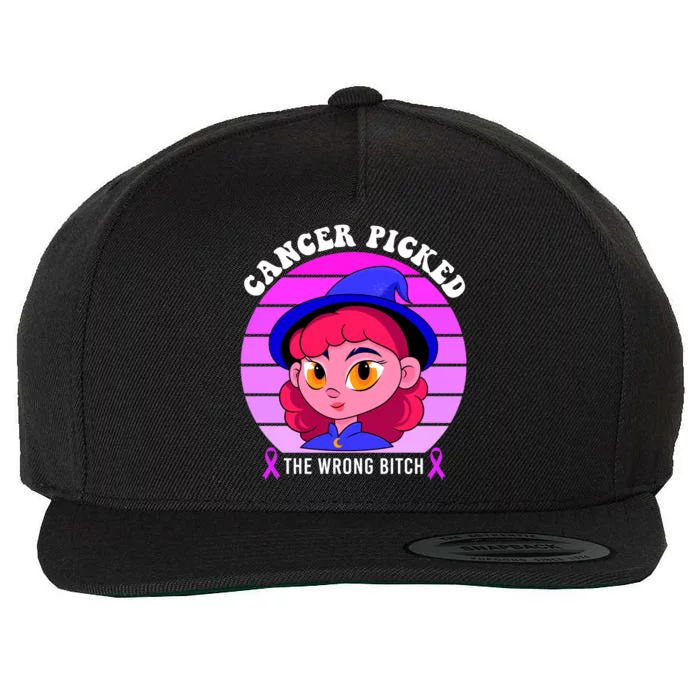 Cancer You Picked The Wrong Bitch Witch Halloween Costume Wool Snapback Cap