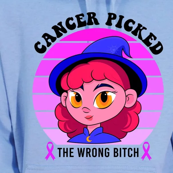 Cancer You Picked The Wrong Bitch Witch Halloween Costume Unisex Surf Hoodie