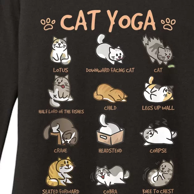 Cat Yoga Poses Cats Practicing Mindfulness Meditation Kitten Womens CVC Long Sleeve Shirt