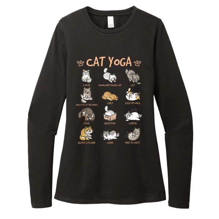 Cat Yoga Poses Cats Practicing Mindfulness Meditation Kitten Womens CVC Long Sleeve Shirt