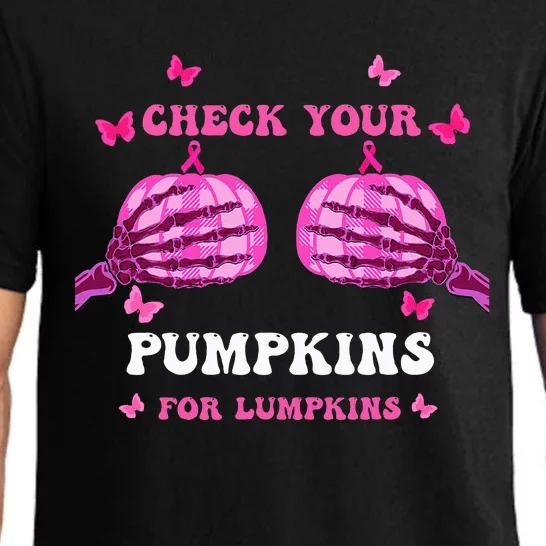 Check Your Pumpkins Breast Cancer Awareness Halloween Pajama Set