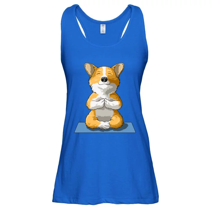 Corgi Yoga Pose Dog Pembroke Welsh Corgi Lovers Owners Gift Ladies Essential Flowy Tank