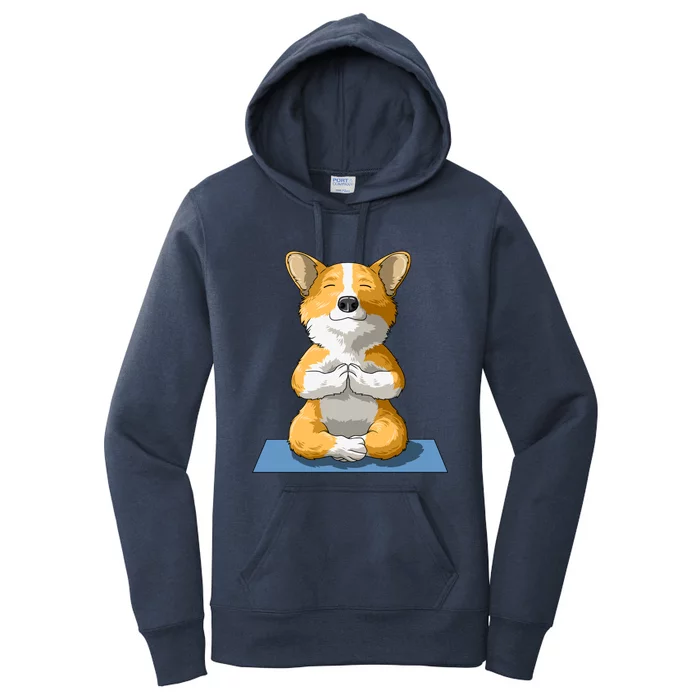 Corgi Yoga Pose Dog Pembroke Welsh Corgi Lovers Owners Gift Women's Pullover Hoodie