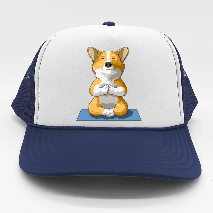 Corgi Yoga Pose Dog Pembroke Welsh Corgi Lovers Owners Gift Trucker Hat