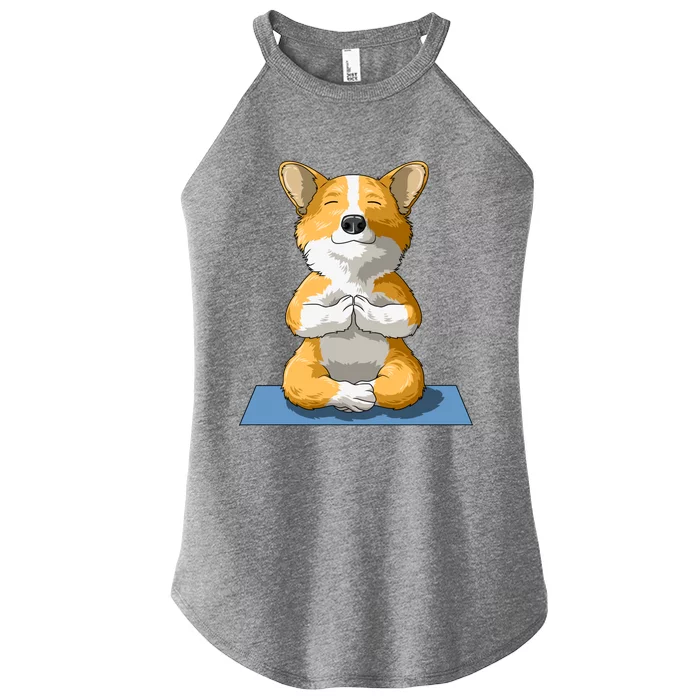 Corgi Yoga Pose Dog Pembroke Welsh Corgi Lovers Owners Gift Women’s Perfect Tri Rocker Tank