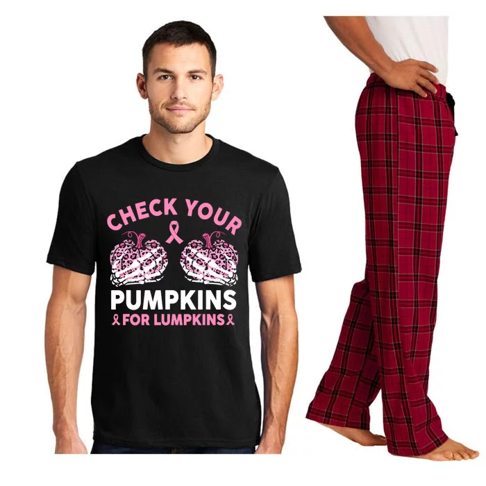 Check Your Pumpkins Breast Cancer Awareness Halloween Women Pajama Set