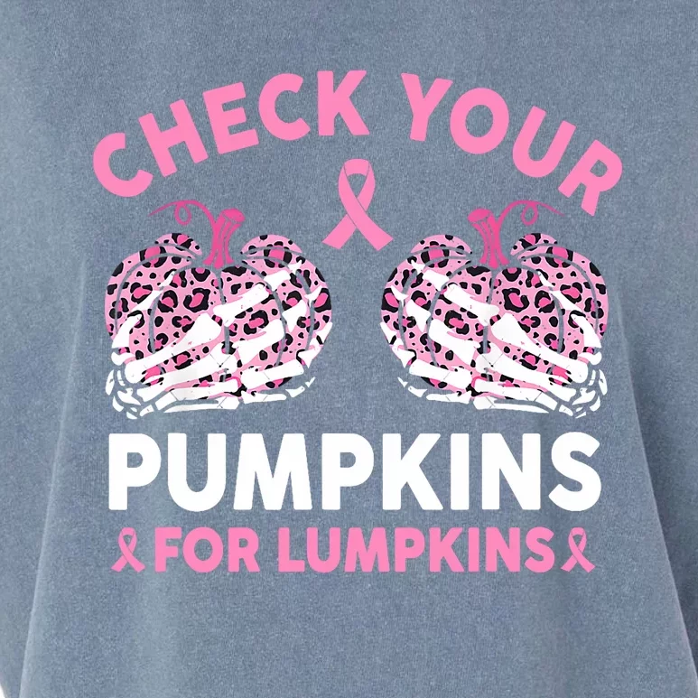 Check Your Pumpkins Breast Cancer Awareness Halloween Women Garment-Dyed Women's Muscle Tee