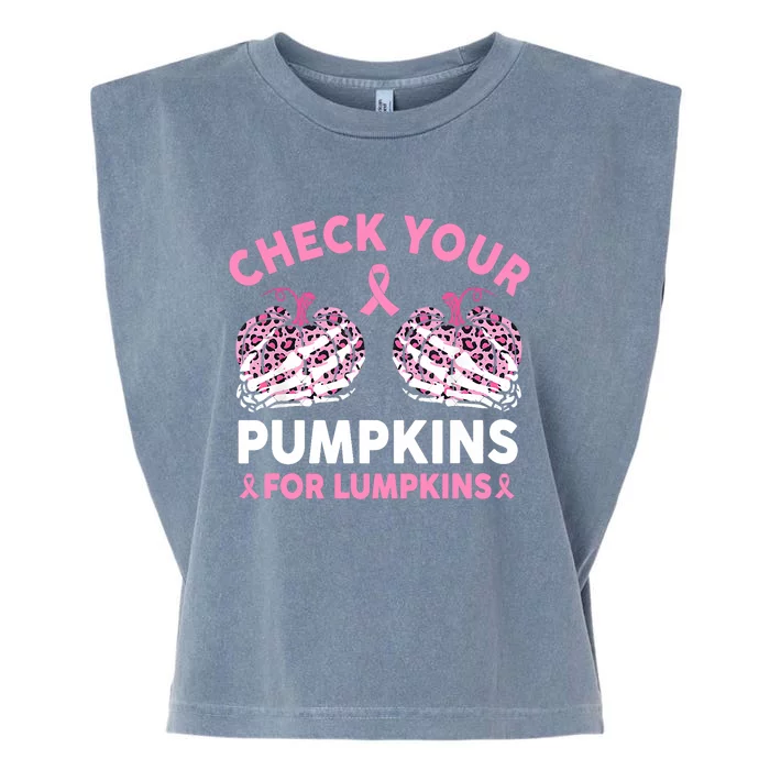 Check Your Pumpkins Breast Cancer Awareness Halloween Women Garment-Dyed Women's Muscle Tee